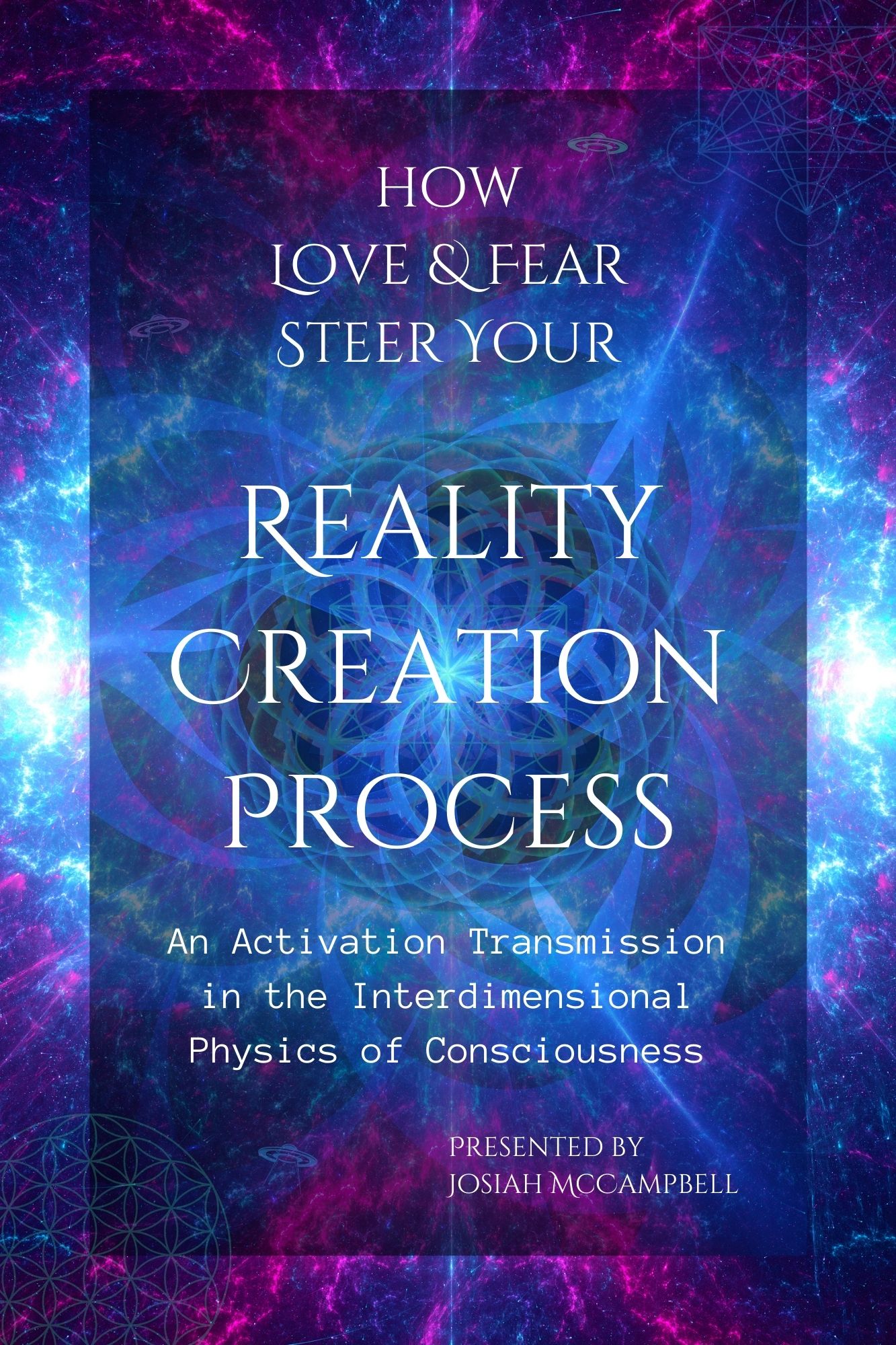 Image of the cover of my book, "How Love & Fear Steer Your Reality Creation Process - An Activation Transmission in the Interdimensional Physics of Consiousness"